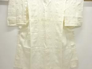 アンティーク　本麻透かし織花模様長襦袢